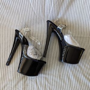 New Black Pleaser Heels 7"